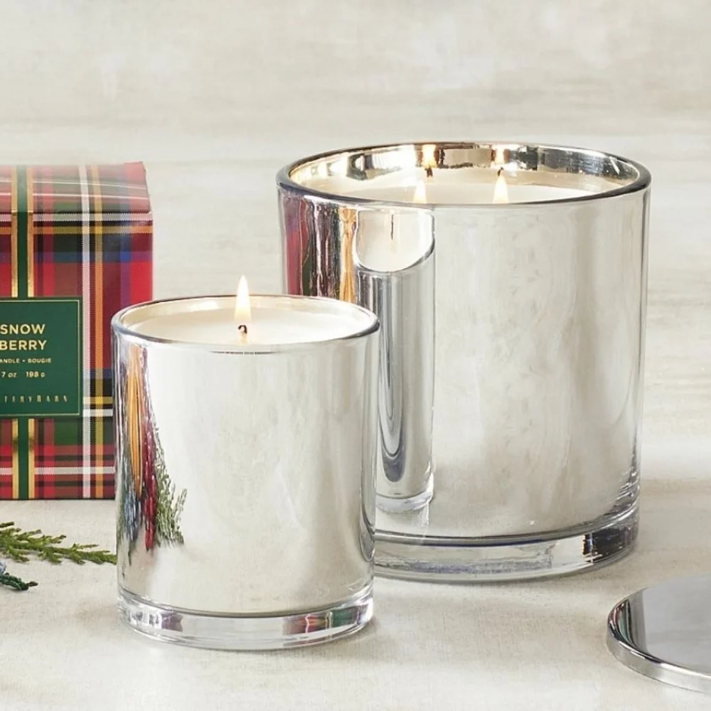 POTTERYBARN SNOW BERRY SCENT COLLECTION,TYPE LARGE CANDLE-22 OZ.,RETAIL $59.00